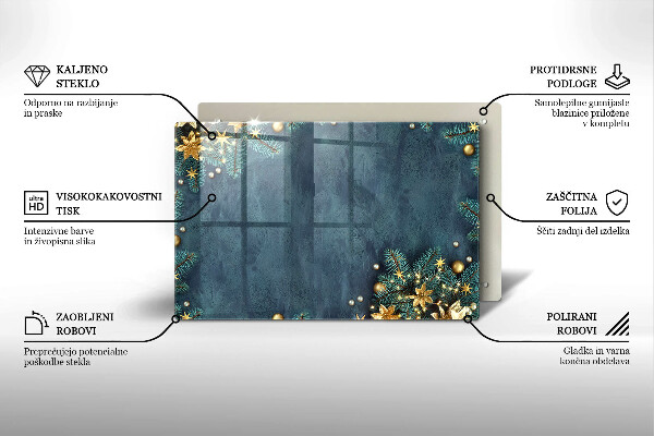 Steklena podloga za rezanje božični okraski