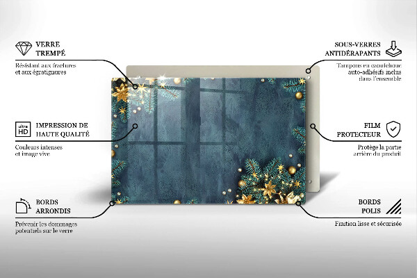 Steklena podloga za rezanje božični okraski