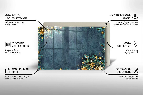 Steklena podloga za rezanje božični okraski