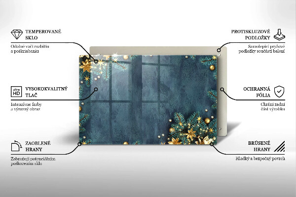 Steklena podloga za rezanje božični okraski