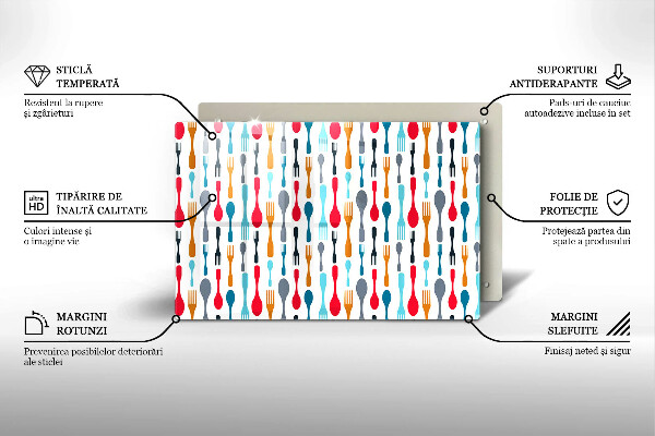 Steklena podloga za rezanje Ilustracija žlice