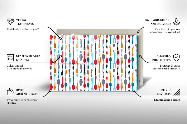 Steklena podloga za rezanje Ilustracija žlice