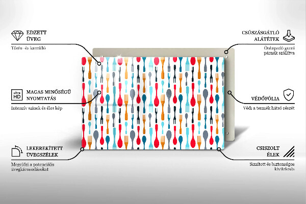 Steklena podloga za rezanje Ilustracija žlice