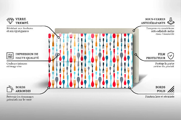 Steklena podloga za rezanje Ilustracija žlice