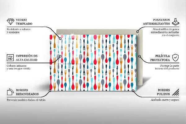 Steklena podloga za rezanje Ilustracija žlice