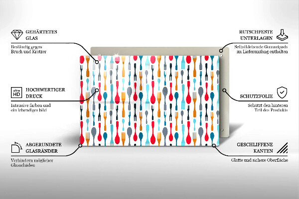 Steklena podloga za rezanje Ilustracija žlice
