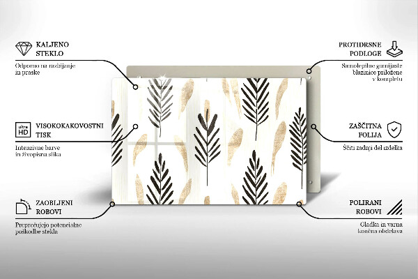 Steklena podloga za rezanje Boho rastline