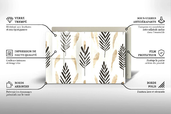 Steklena podloga za rezanje Boho rastline