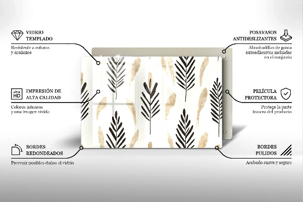 Steklena podloga za rezanje Boho rastline