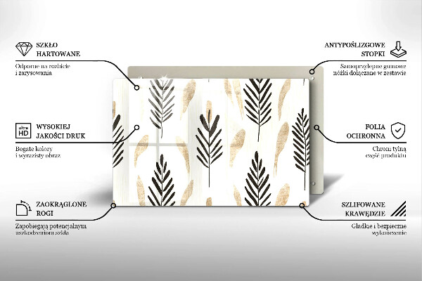 Steklena podloga za rezanje Boho rastline