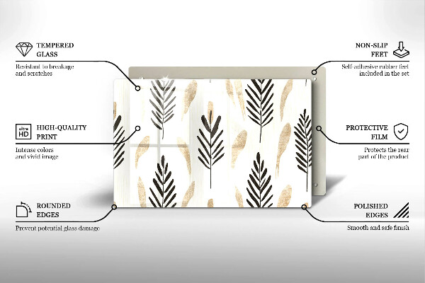 Steklena podloga za rezanje Boho rastline