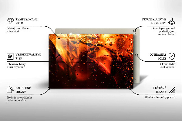 Steklena podloga za rezanje Cola pijača z ledom