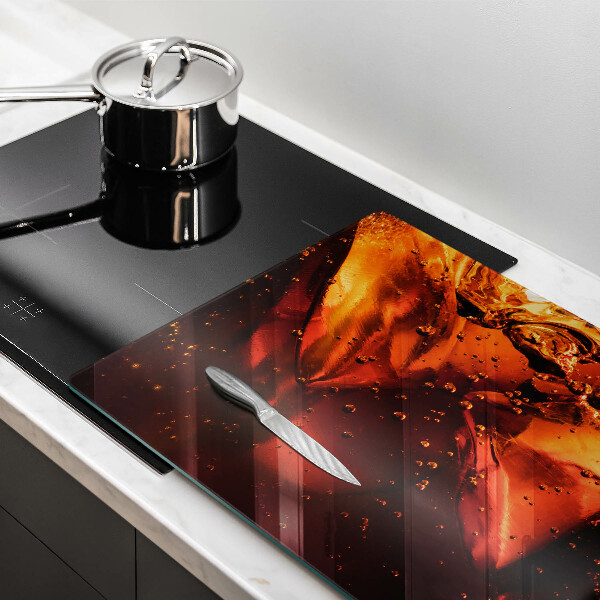 Steklena podloga za rezanje Cola pijača z ledom