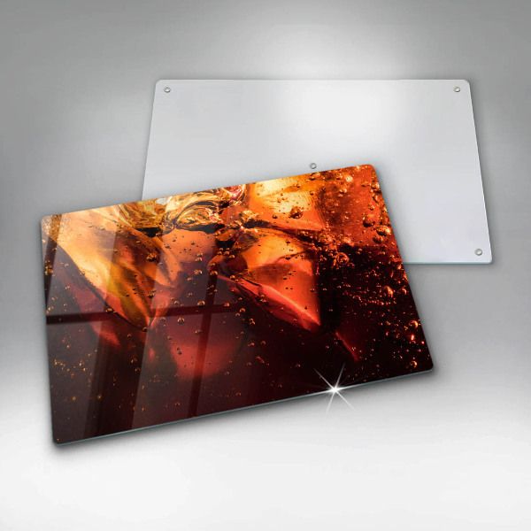 Steklena podloga za rezanje Cola pijača z ledom