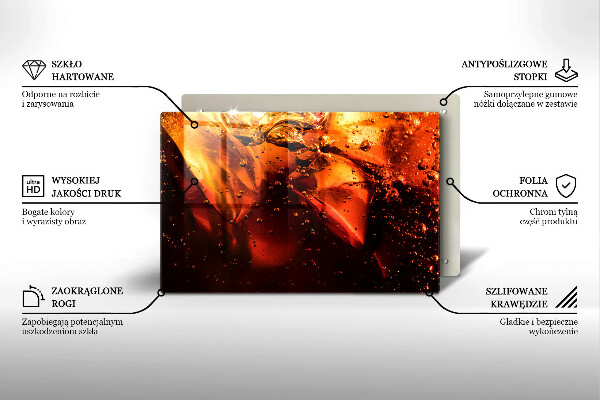 Steklena podloga za rezanje Cola pijača z ledom