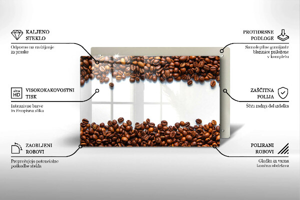 Steklena podloga za rezanje Kavna zrna
