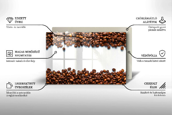 Steklena podloga za rezanje Kavna zrna
