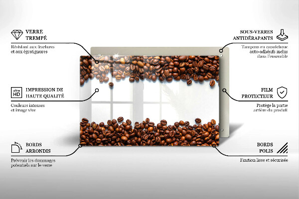 Steklena podloga za rezanje Kavna zrna