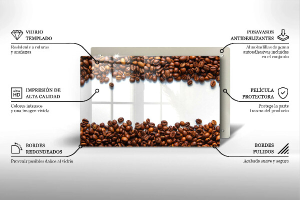 Steklena podloga za rezanje Kavna zrna