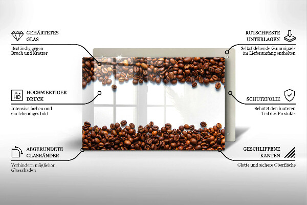Steklena podloga za rezanje Kavna zrna