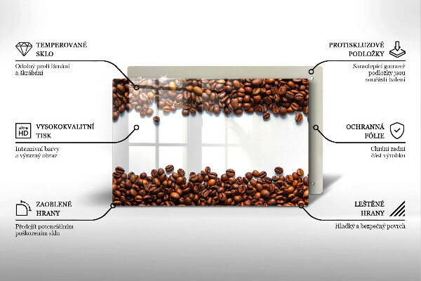 Steklena podloga za rezanje Kavna zrna