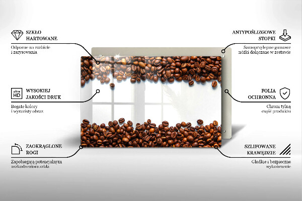 Steklena podloga za rezanje Kavna zrna