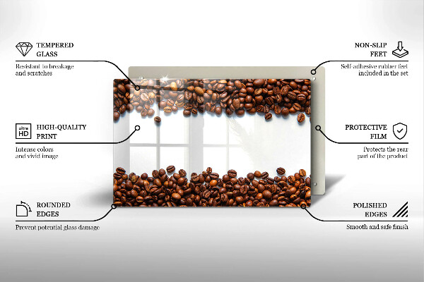 Steklena podloga za rezanje Kavna zrna