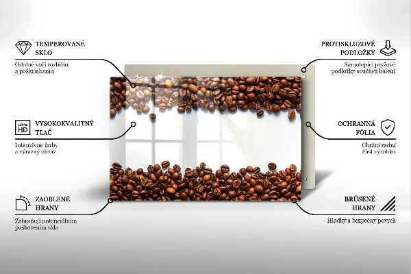 Steklena podloga za rezanje Kavna zrna