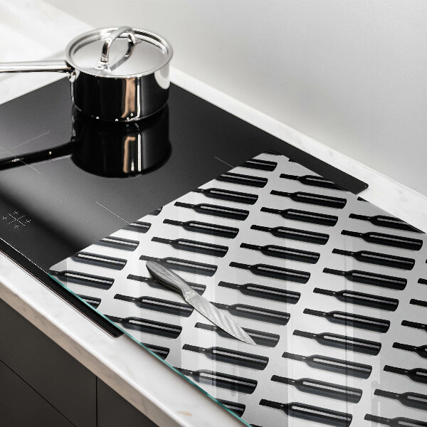 Steklena podloga za rezanje Steklenice črnega vina