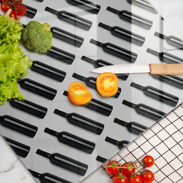 Steklena podloga za rezanje Steklenice črnega vina