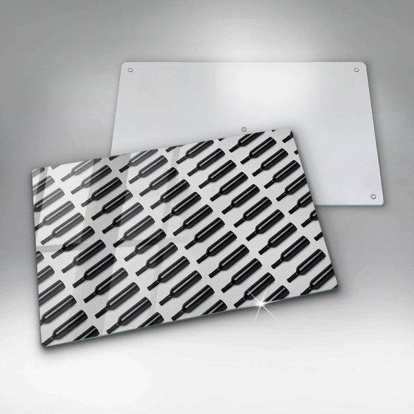 Steklena podloga za rezanje Steklenice črnega vina