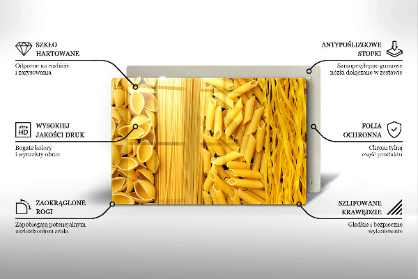 Steklena podloga za rezanje Testenine