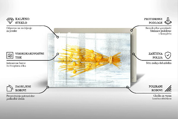 Steklena podloga za rezanje Testenine