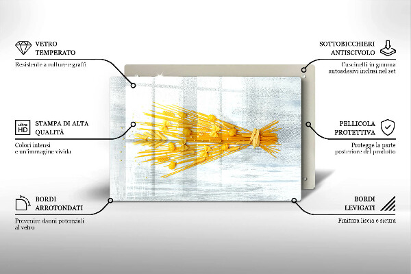 Steklena podloga za rezanje Testenine