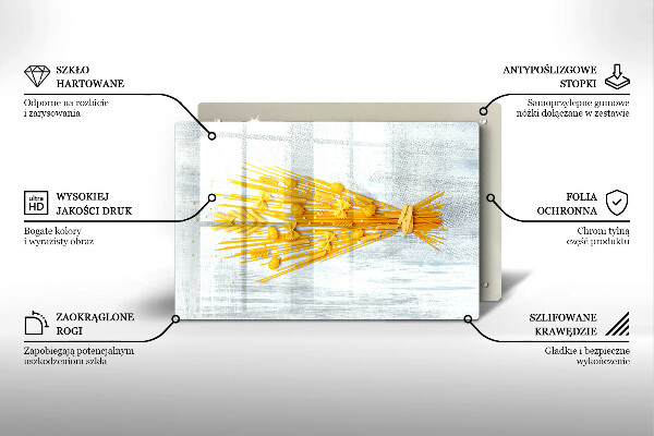 Steklena podloga za rezanje Testenine