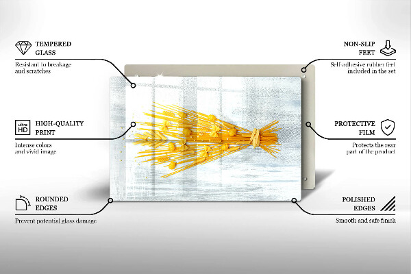 Steklena podloga za rezanje Testenine