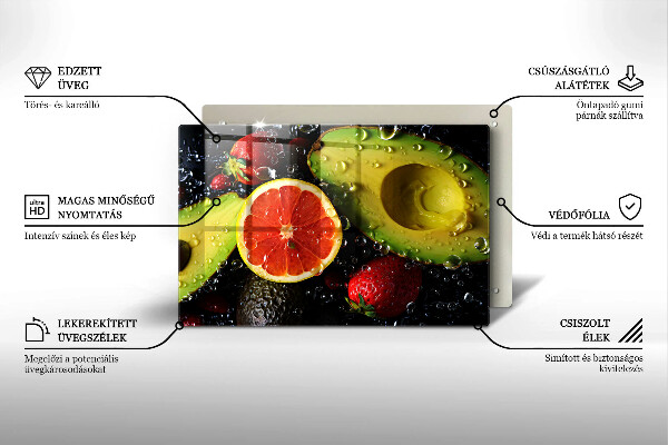 Steklena podloga za rezanje Sadje in zelenjava