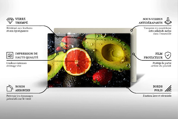 Steklena podloga za rezanje Sadje in zelenjava