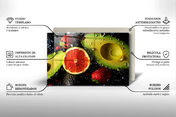 Steklena podloga za rezanje Sadje in zelenjava