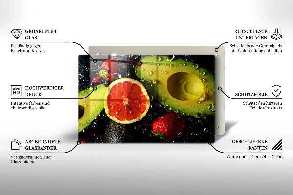 Steklena podloga za rezanje Sadje in zelenjava