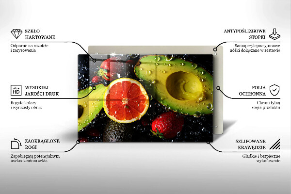 Steklena podloga za rezanje Sadje in zelenjava