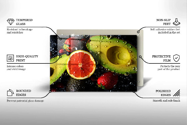 Steklena podloga za rezanje Sadje in zelenjava
