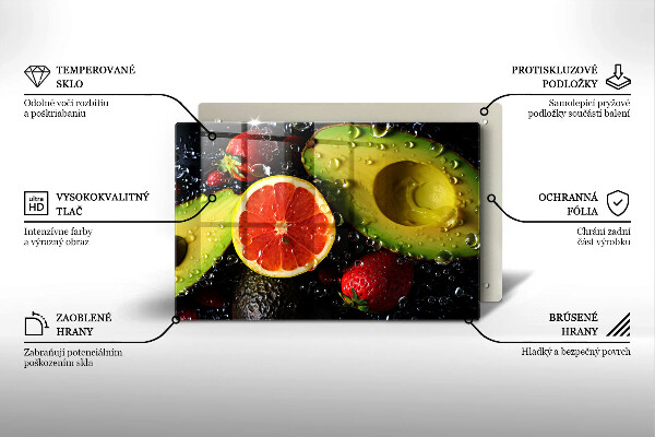 Steklena podloga za rezanje Sadje in zelenjava