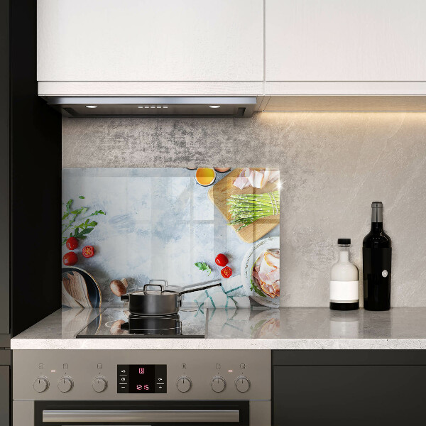 Steklena podloga za rezanje Sestavine v kuhinji