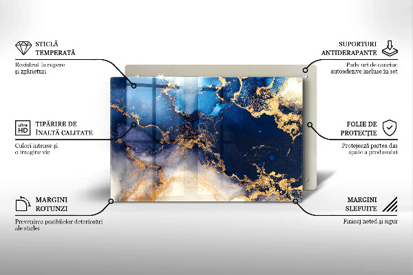 Steklena podloga za rezanje Marmorna abstrakcija