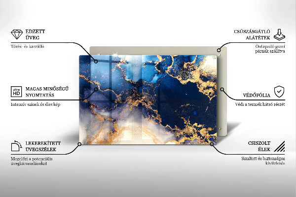 Steklena podloga za rezanje Marmorna abstrakcija