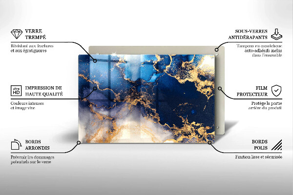 Steklena podloga za rezanje Marmorna abstrakcija