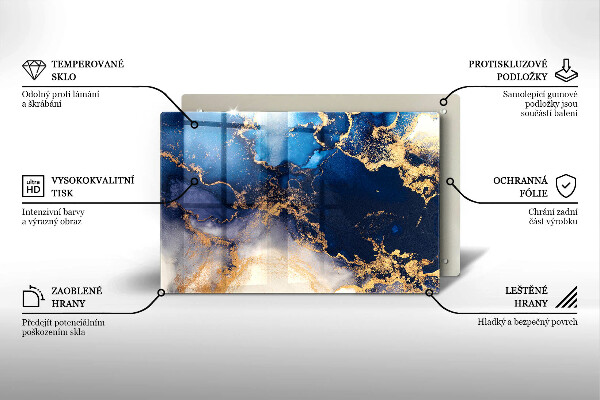 Steklena podloga za rezanje Marmorna abstrakcija