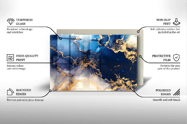 Steklena podloga za rezanje Marmorna abstrakcija