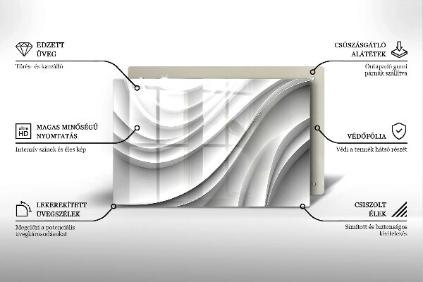 Steklena podloga za rezanje Geometrijske črte